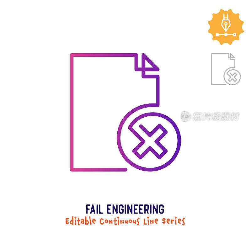 Fail Engineering连续线条可编辑笔触图标